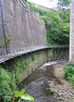 The Millennium Walkway in the Torrs Gorge with the New Mills Heritage Centre above in the top right hand corner of the photograph.