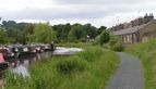 The Peak Forest Canal and marina at Furness Vale.