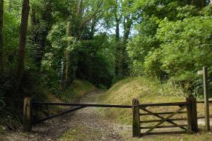 The bridleway leading away from the car-park at the start of the walk. Eastbourne Youth Hostel is out of view to the left.