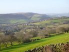 Looking over Hathersage and the Derwent Valley from Toothill Farm track.
