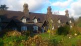 Traditional cottages with local slate roofs in Woodhouse Eves