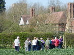 Spa Walkers approaching Salwarpe Court and St Michaels Church