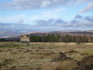 Looking back at White Edge Lodge, with Win Hill in the distance on the left, from the climb up to White Edge.